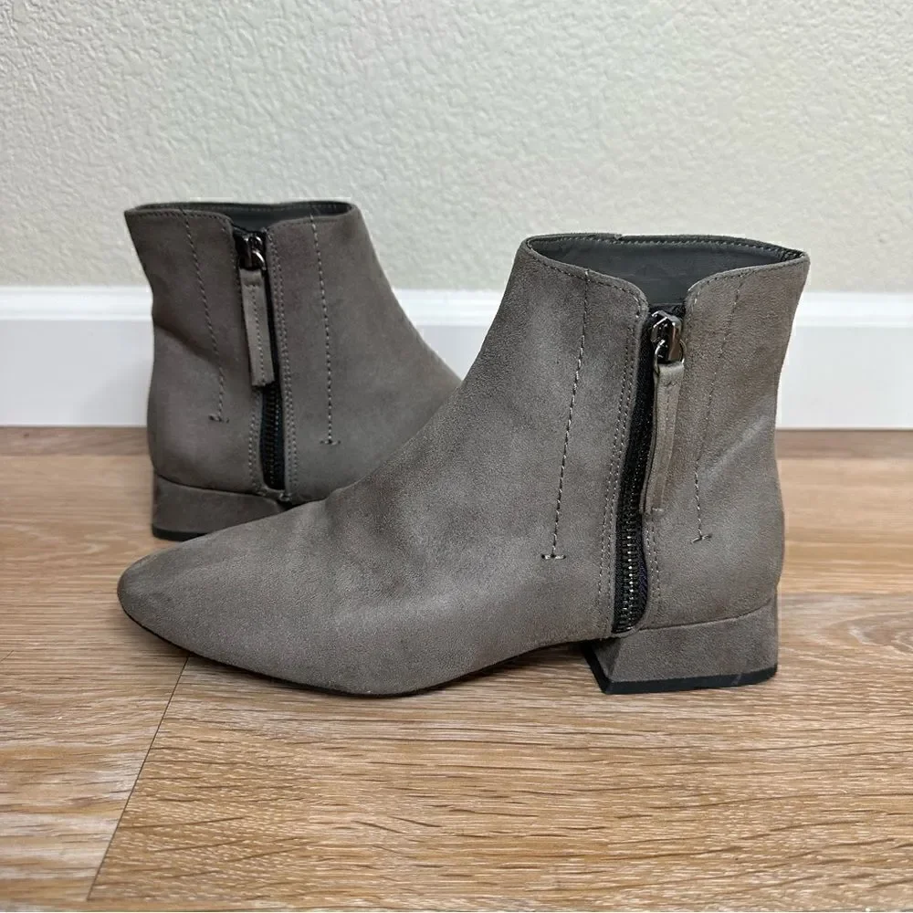 Zara Basic Collection Gray Suede Ankle Boots, Size 5